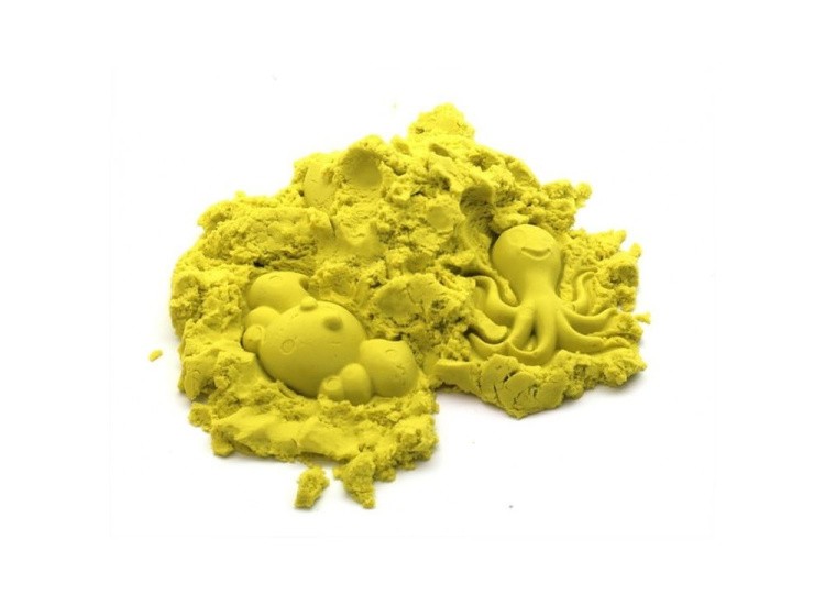 Космический пластичный песок Жёлтый 0.5 кг — картинка 4
