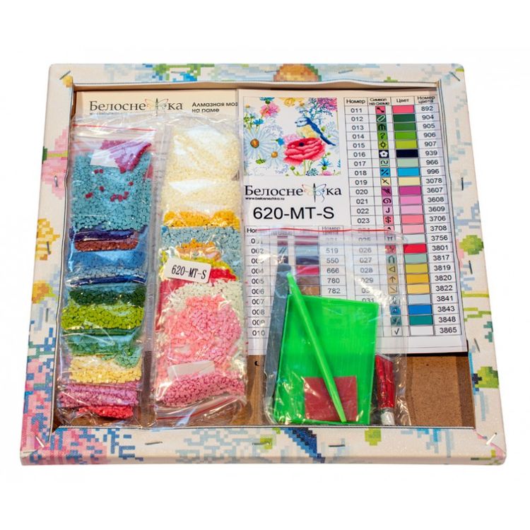 Алмазная вышивка «Ромашки и розы» — картинка 3