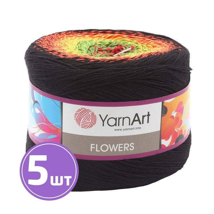 Пряжа YarnArt Flowers (267), мультиколор, 5 шт. по 250 г