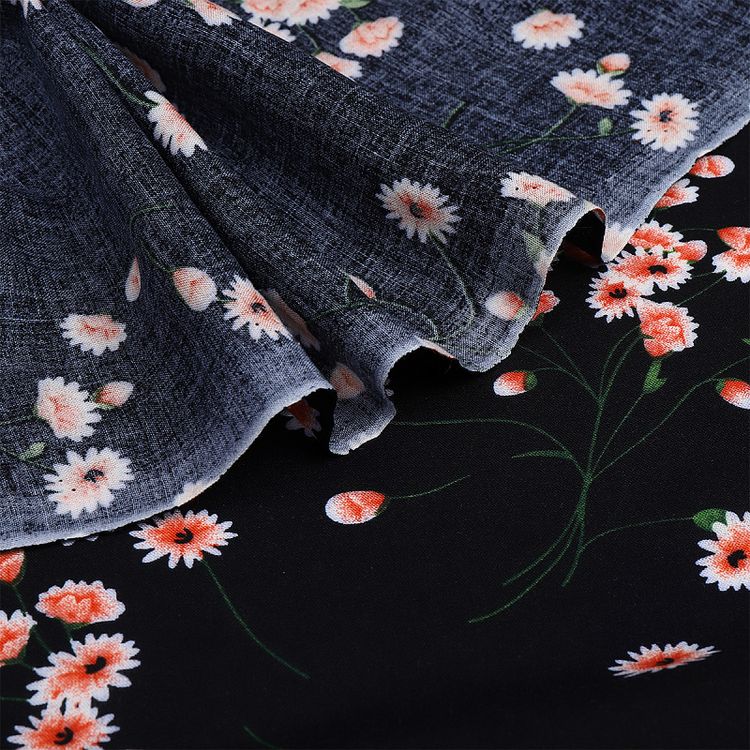 Ткань Штапель с рисунком, 5 м, ширина 145 см, 110 г/м2, цвет: с2 синий, TBY — картинка 5