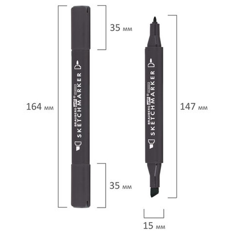 Маркер для скетчинга двусторонний 1 мм - 6 мм BRAUBERG ART CLASSIC, цвет: серо-зеленый 05 — картинка 6
