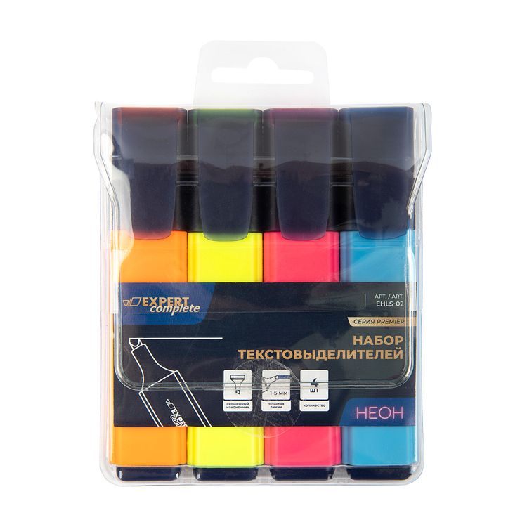 Набор текстовыделителей «Premier», неоновые цвета, 4 цв., 1-5 мм, перо скошенное — картинка 2