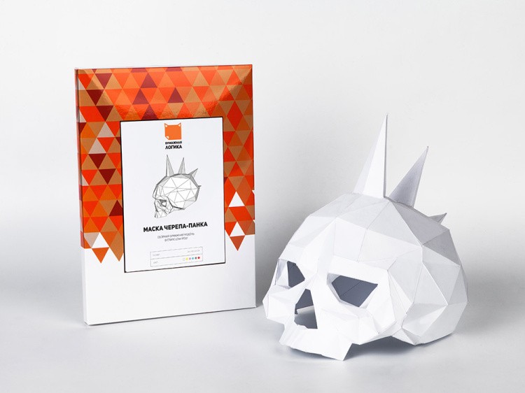 Бумажная модель для склеивания маска «Череп-Панк» — картинка 3