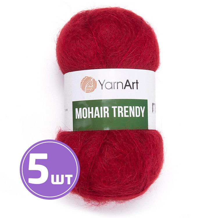 Пряжа YarnArt Mohair trendy (Мохер тренди) (141), красный, 5 шт. по 100 г