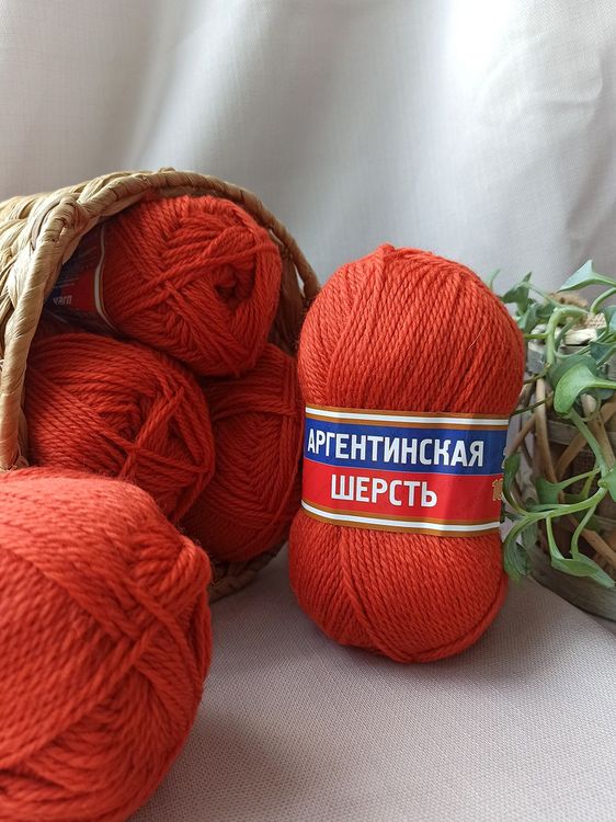 Пряжа Камтекс Аргентинская шерсть (124), темно-коралловый, 5 шт. по 100 г — картинка 2