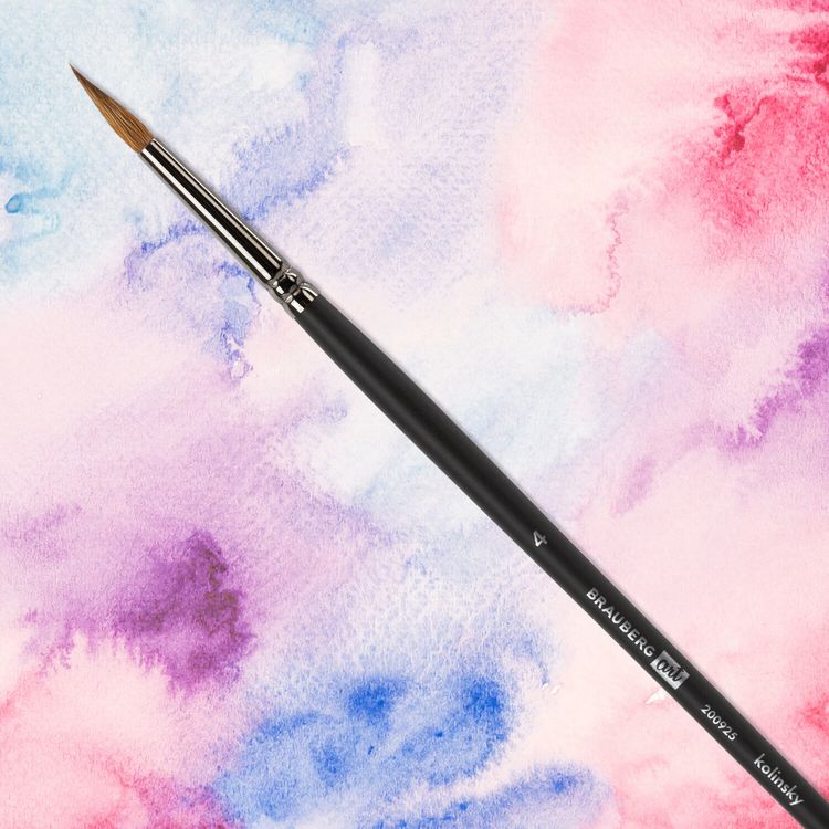 Кисть художественная профессиональная Art Classic, колонок, круглая, № 4, длинная ручка, Brauberg — картинка 5