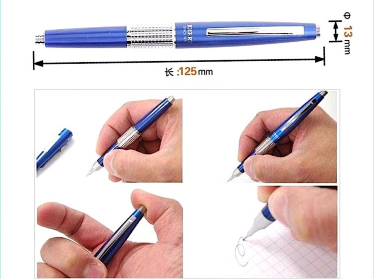 Карандаш KERRY автоматический премиум в подарочном футляре 0,5 мм, НВ, синий корпус, Pentel — картинка 8