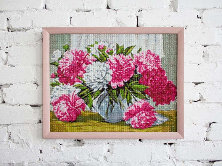 Алмазная вышивка «Сочные пионы» — картинка 3