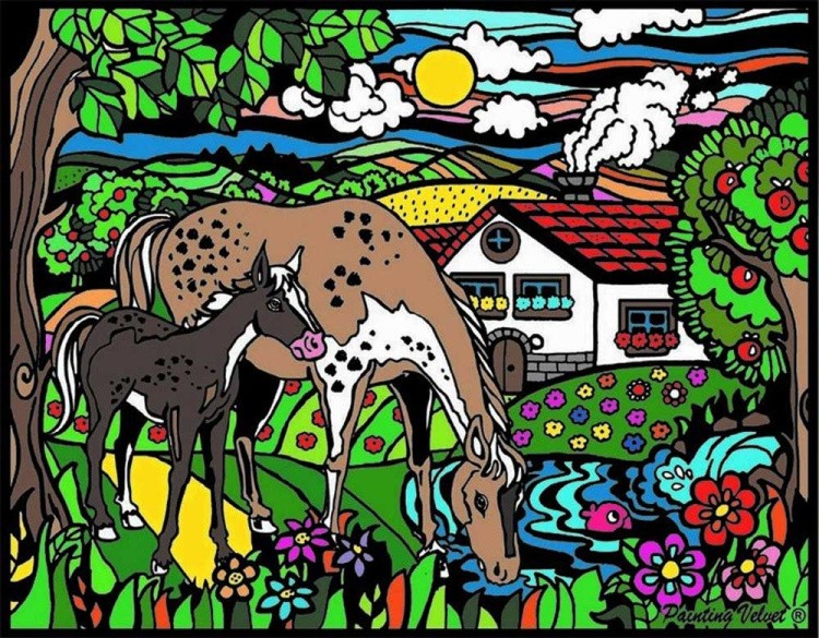 Коробка-раскраска «Лошади» + 10 маркеров — картинка 6