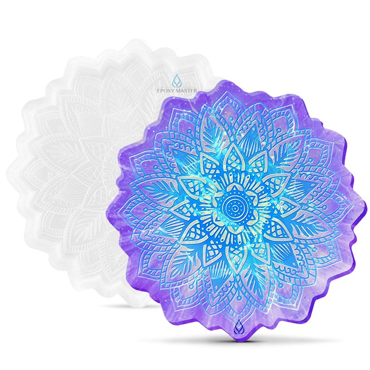 Силиконовый молд Epoxy Master cервировочная доска мандала, d 21см — картинка 2