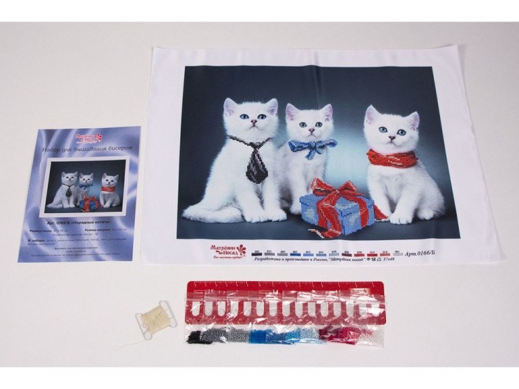 Набор вышивки бисером «Нарядные котята» — картинка 2