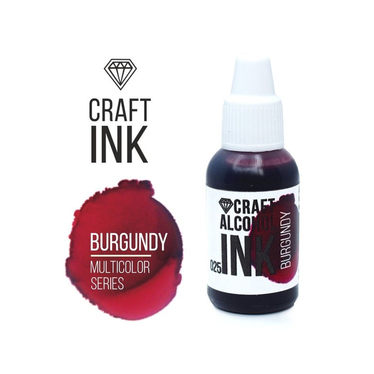 Алкогольные чернила бургунди (Burgundy) 20 мл, Craft Alcohol INK