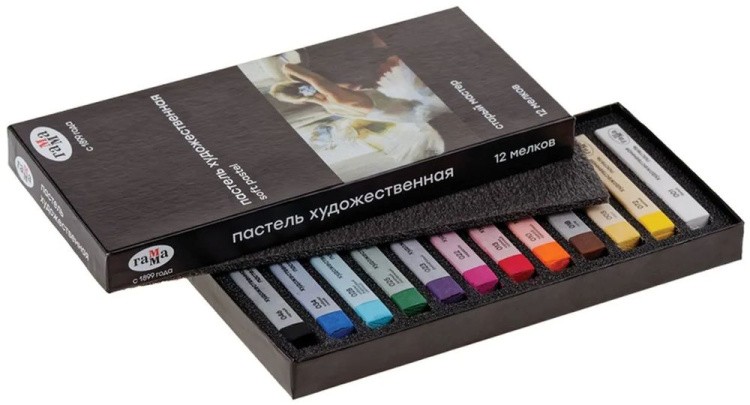 Пастель сухая художественная «Старый Мастер», 12 цв., базовые цв., квадратное сечение, Gamma — картинка 2