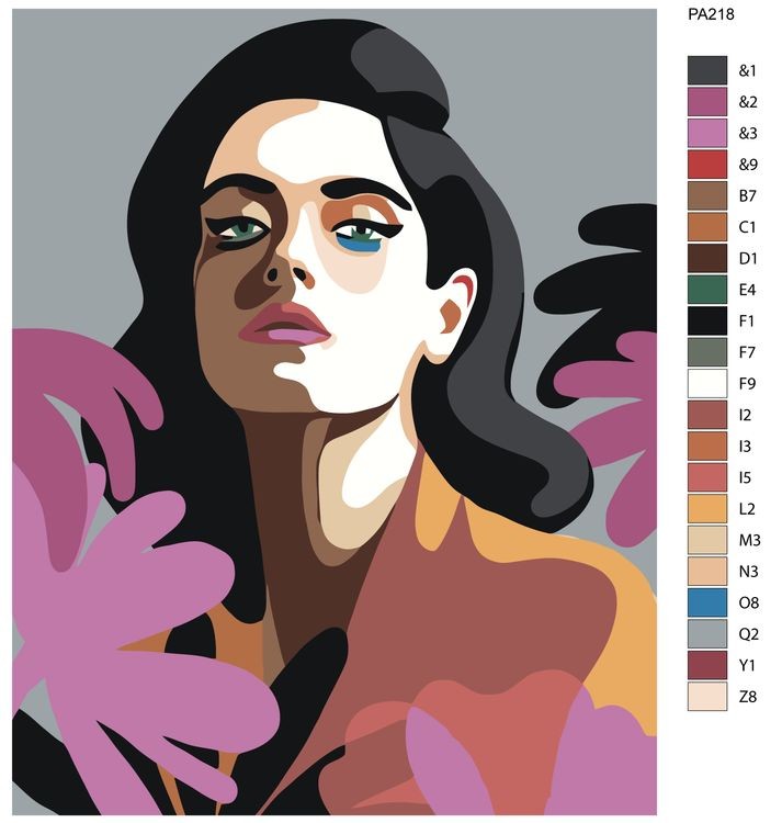 Картина по номерам «Портрет брюнетки» — картинка 2
