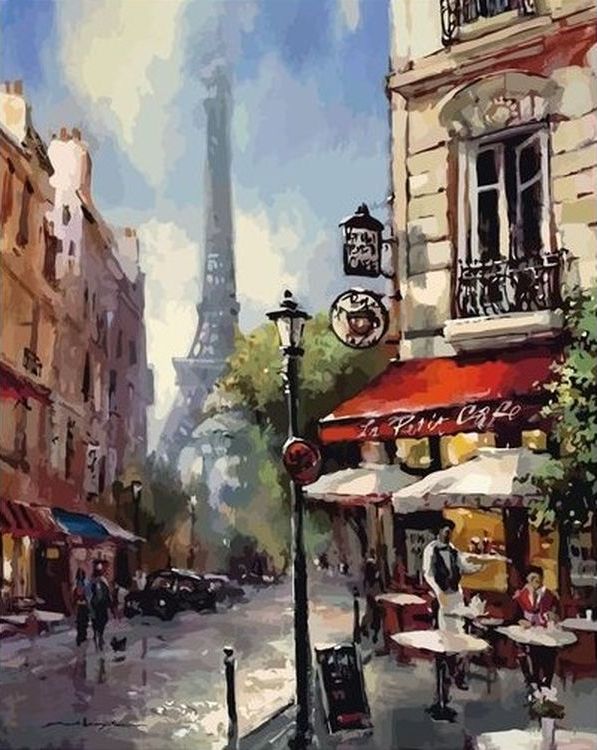 Картина по номерам «Парижское кафе»
