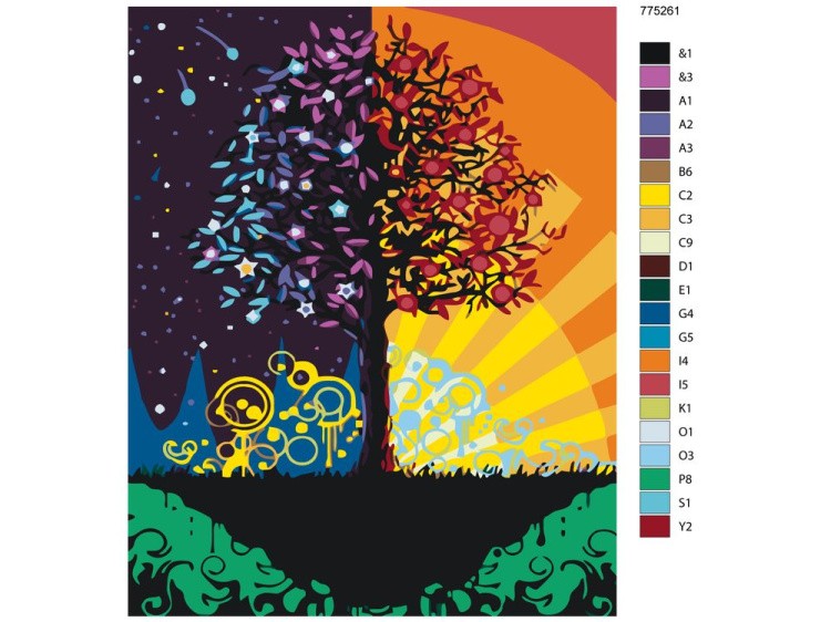 Картина по номерам «День и ночь» — картинка 2