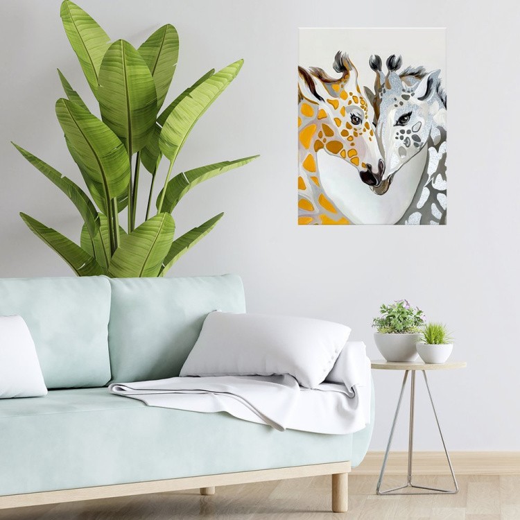 Картина по номерам с поталью платина «Влюбленные жирафы» — картинка 6