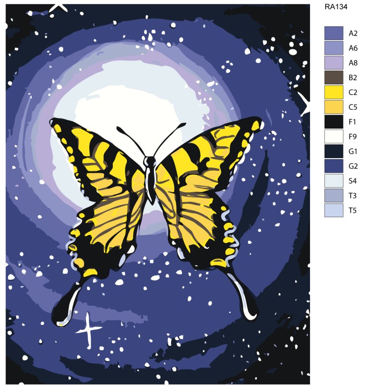 Картина по номерам «Лунная бабочка» — картинка 2