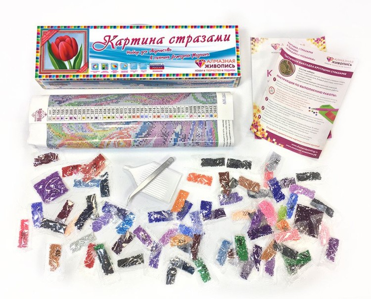 Алмазная вышивка «Красный тюльпан» — картинка 3