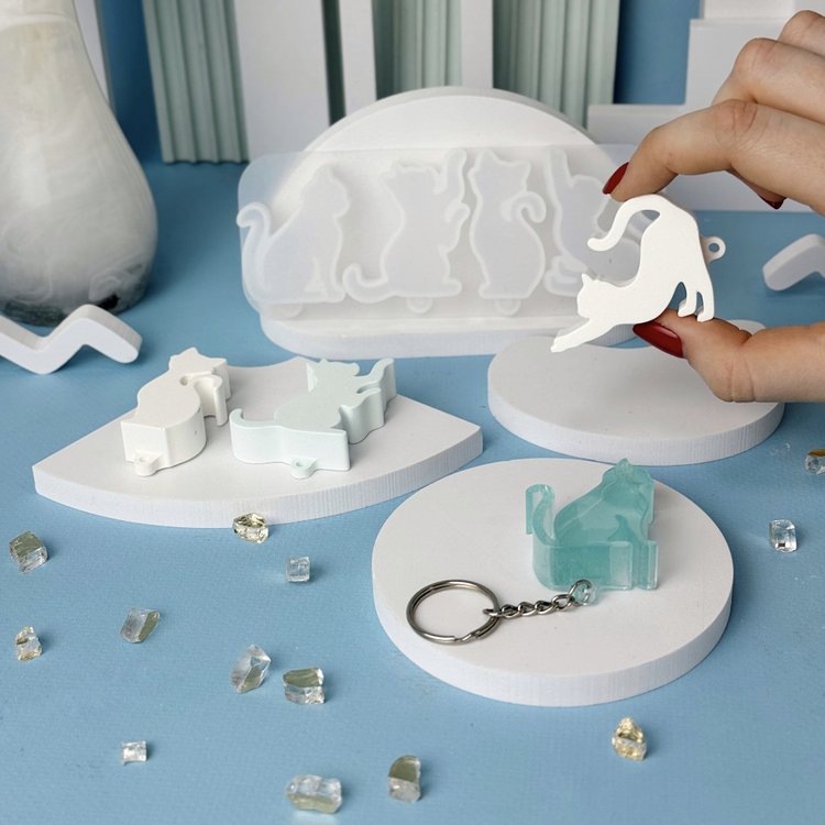 Силиконовый молд - Брелки кошечки №3, 15,4x6см, 1 молд — картинка 6