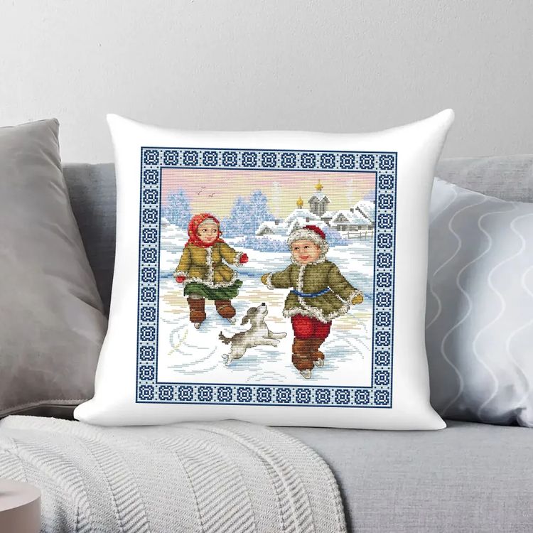 Набор для вышивания «Зимние забавы. Катание на коньках» — картинка 3