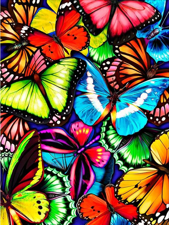 Алмазная вышивка «Яркие бабочки»