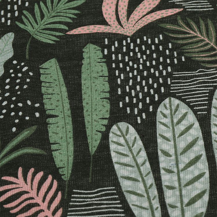 Ткань льняная, 1 м x 150 см, 140 г/м², цвет: зеленый, растительный принт, TBY — картинка 5