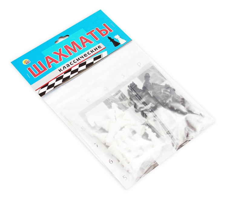 Шахматы классические в пакете + поле 28,5х28,5 см — картинка 2