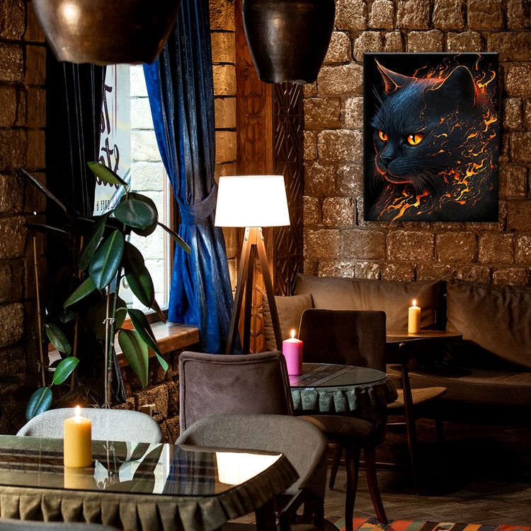 Картина по номерам «Кот с огненными глазами» — картинка 4