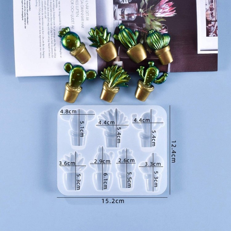 Силиконовый молд - Суккуленты, 15,2х12,4 см — картинка 3