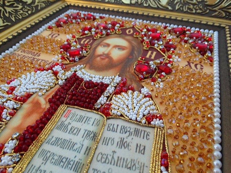 Набор вышивки хрустальными камнями «Вседержитель (золотая)» — картинка 13