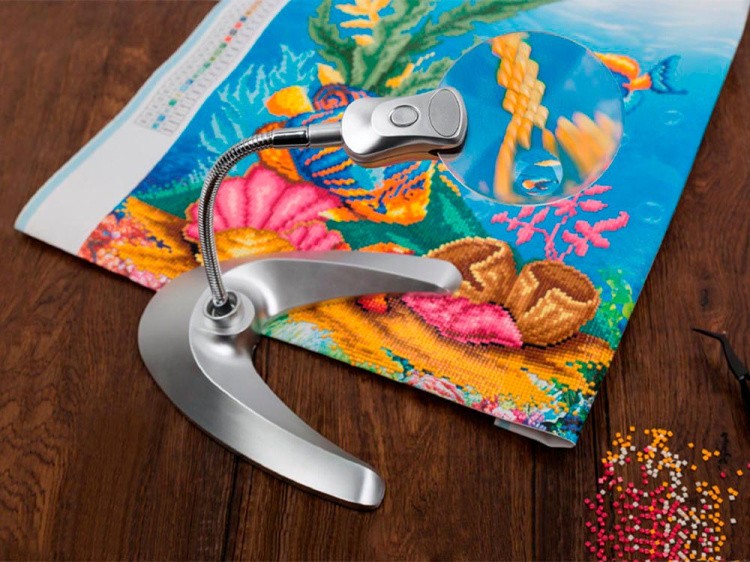 Лупа настольная с подсветкой, увеличение Х2.5, Х4.5, FERSTEL — картинка 2