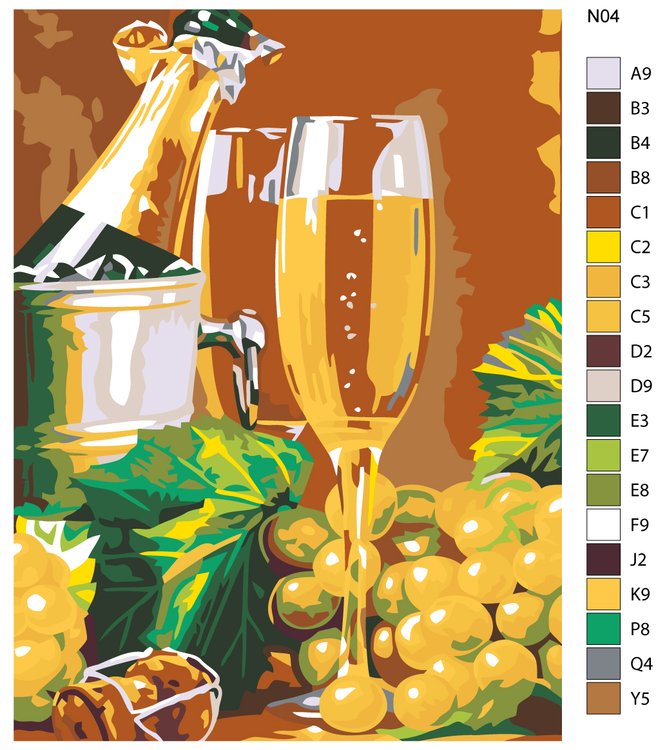 Картина по номерам «Шампанское» — картинка 2