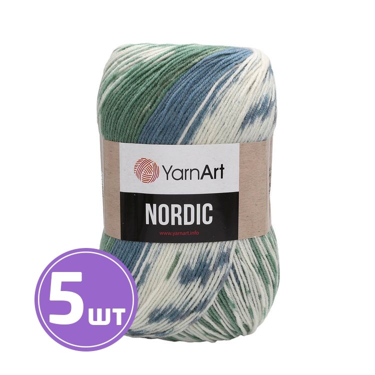 Пряжа YarnArt Nordic (654), мультиколор, 5 шт. по 150 г