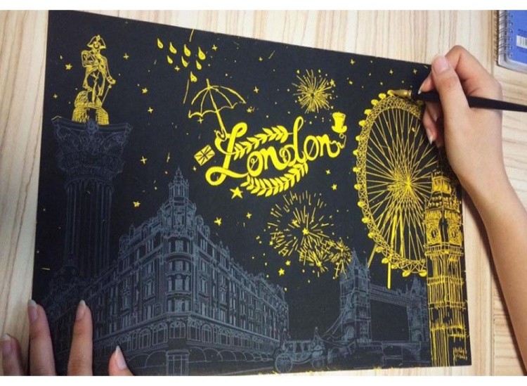 Скретч-картина «Лондон. Колесо обозрения» — картинка 2