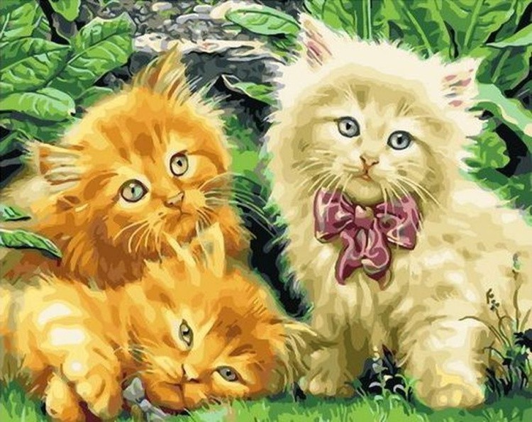 Картина по номерам «Рыжие котята»