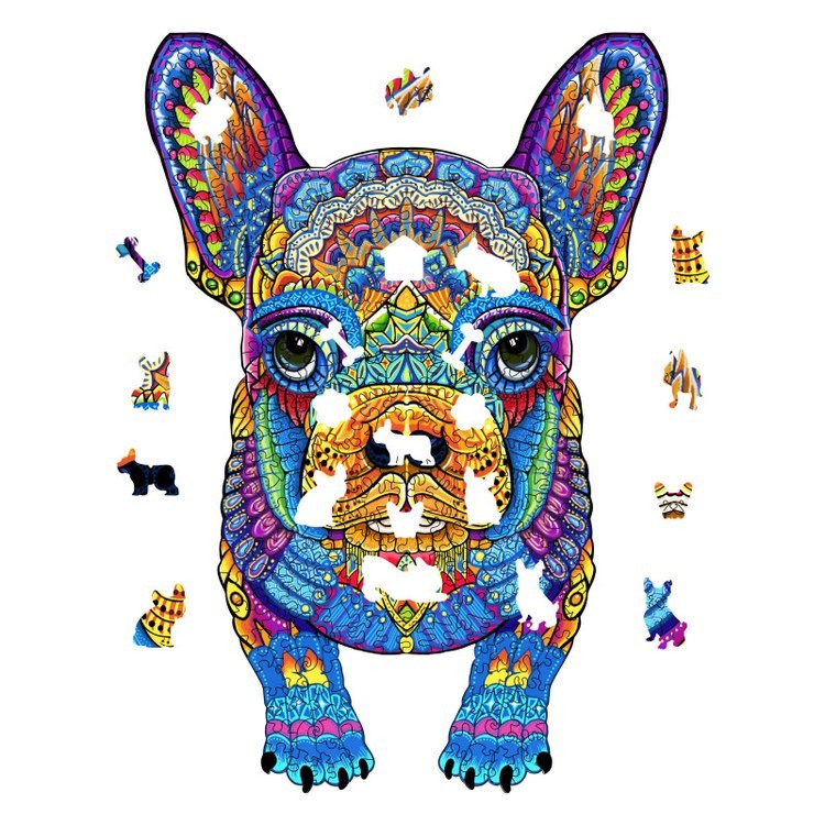 Деревянные пазлы «Смелый Бульдог XL», Woodbests — картинка 2