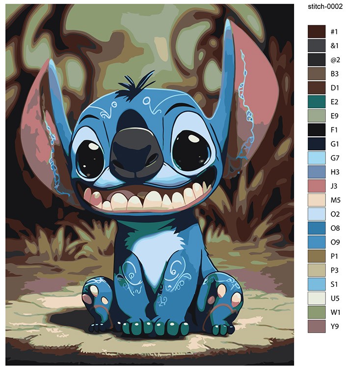 Картина по номерам «Стич улыбается» — картинка 2