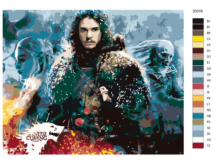 Картина по номерам «Игра престолов: Джон Сноу» — картинка 2