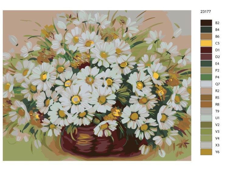 Картина по номерам «Букет полевых ромашек» — картинка 2
