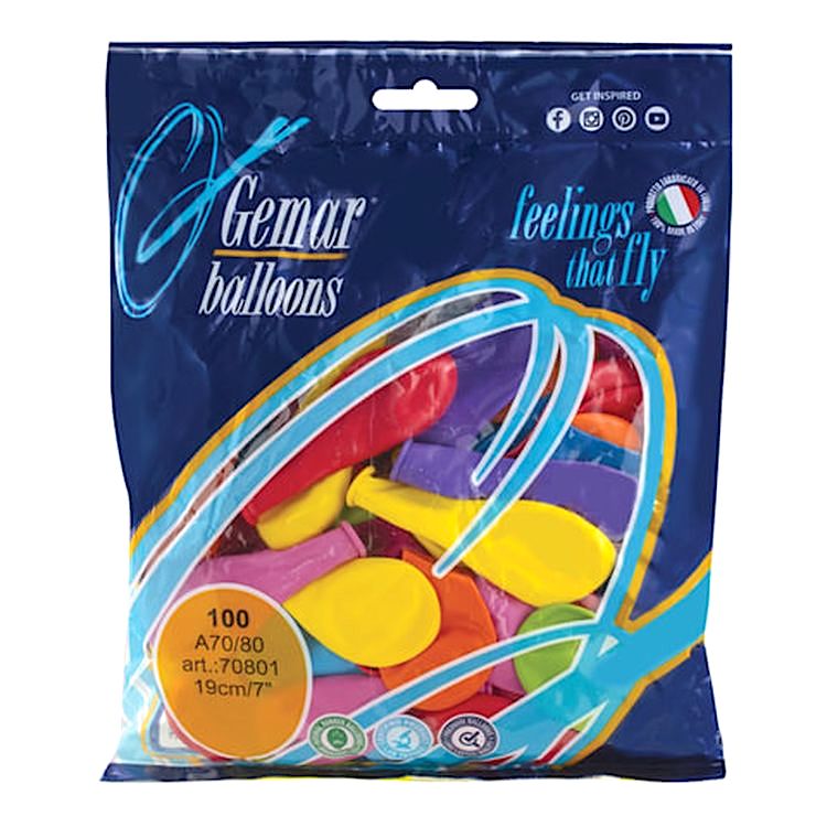 Шары воздушные 7&quot; (18 см), комплект 100 шт., 12 пастельных цветов — картинка 2
