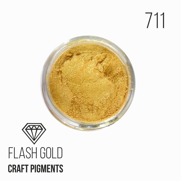 Пигмент минеральный сияющее золото (Flash Gold) 10 мл, CraftPigments