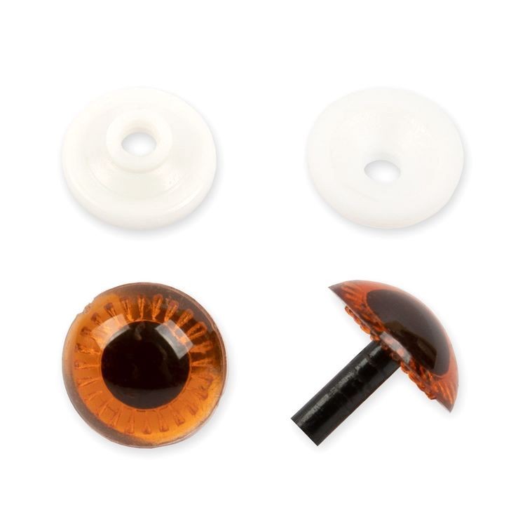Глаза пластиковые с фиксатором (с лучиками), коричневые, d 13 мм, 50 шт., HobbyBe