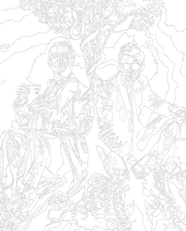 Картина по номерам «Благие знамения: Азирафель и Кроули под деревом» — картинка 3