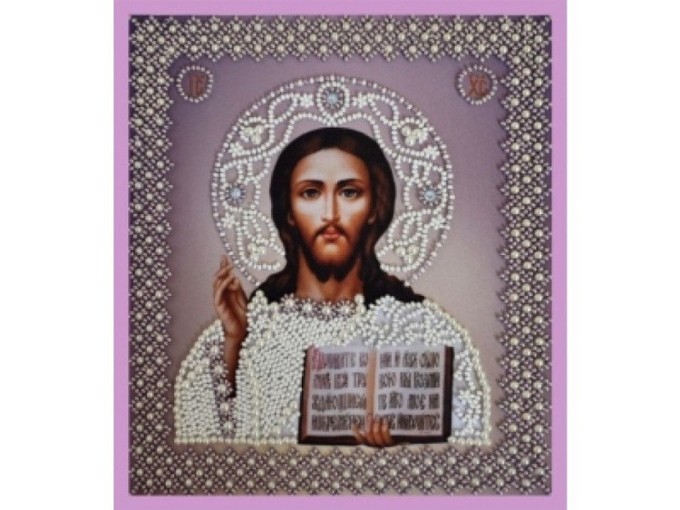 Набор для вышивания бисером «Икона Христа Спасителя. ВП (серебро)»