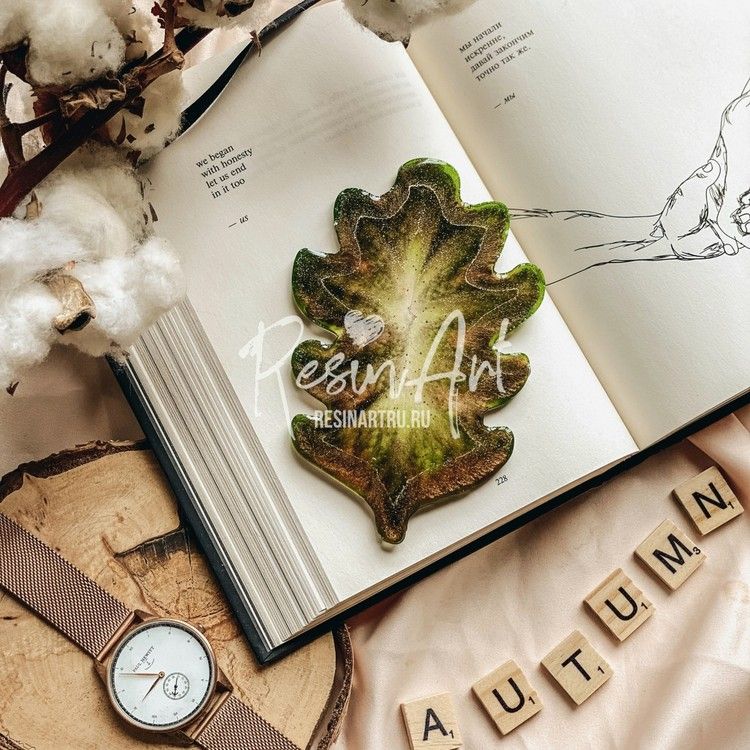 Подстаканник Дубовый лист - Силиконовый молд, ResinArt — картинка 2