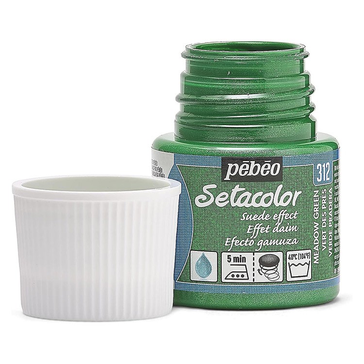 Краска для темных и светлых тканей с эффектом замши Pebeo Setacolor, цвет: зеленый, 45 мл — картинка 2