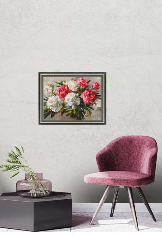 Алмазная вышивка «Букет пионов» — картинка 8