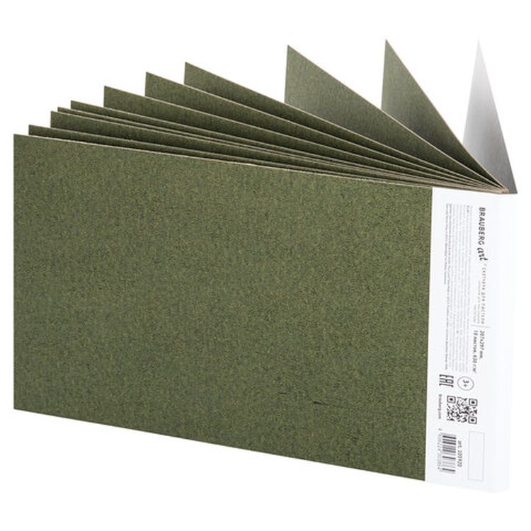 Альбом для пастели, картон цвет: зеленый, тонированный, 630 г/м2, 207x297 мм, 10 л., BRAUBERG ART CLASSIC — картинка 8