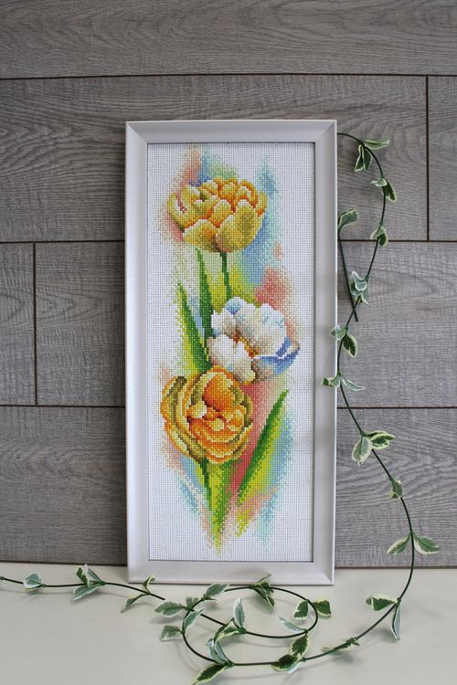 Алмазная вышивка «Желтые тюльпаны» — картинка 3